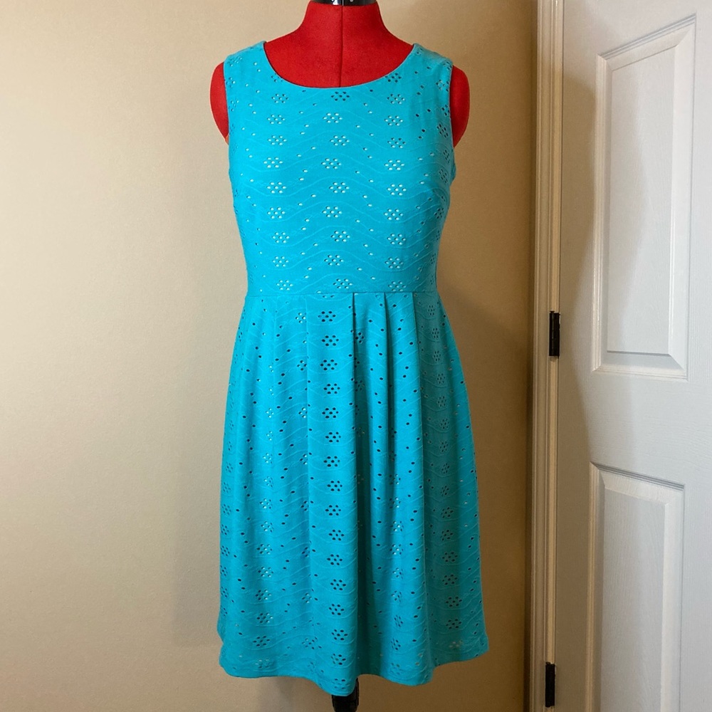 Turquoise Eyelet Dress